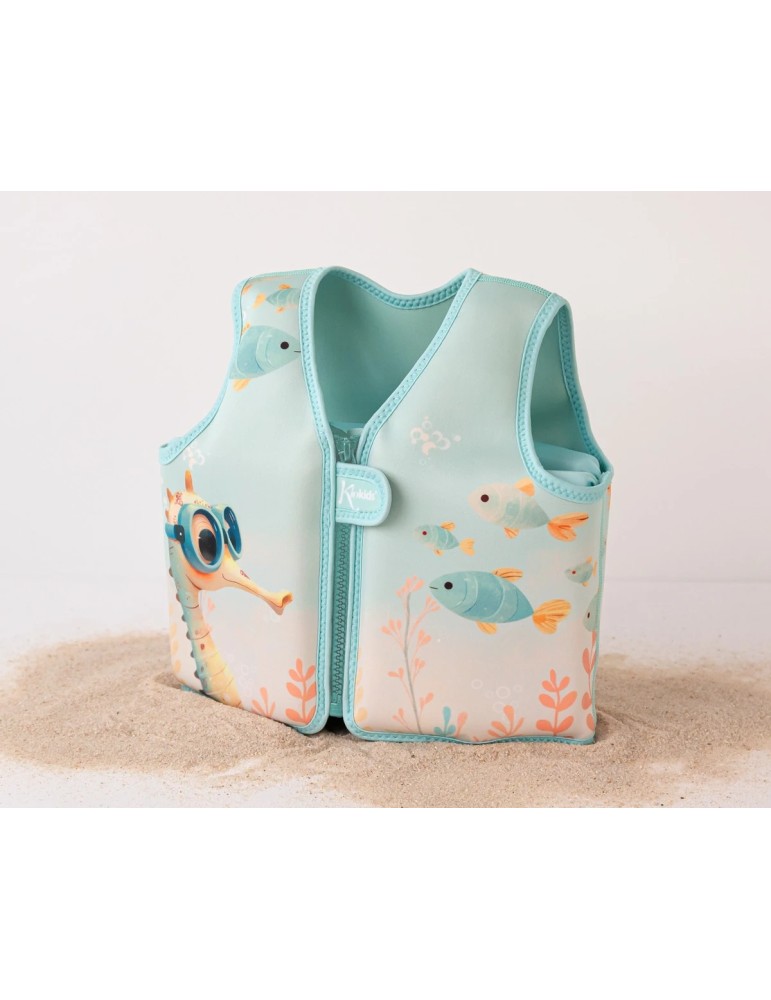 Este chaleco de flotación de Kiokids es perfecto para los pequeños aventureros que están dando sus primeros pasos en el mundo de