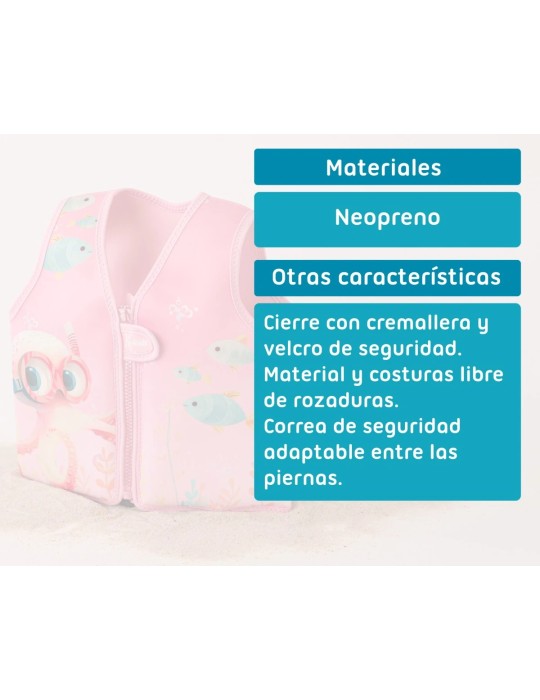 Este chaleco de flotación de Kiokids es perfecto para los pequeños aventureros que están dando sus primeros pasos en el mundo de