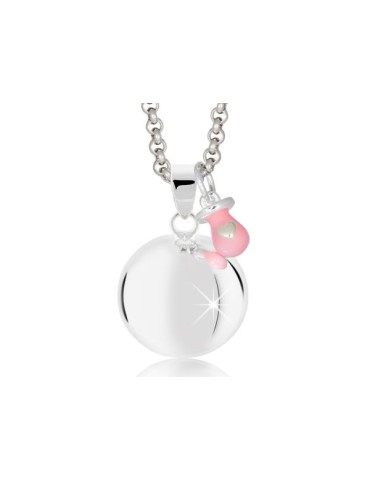 Llamador de Ángeles Chupete Esmaltado Rosa