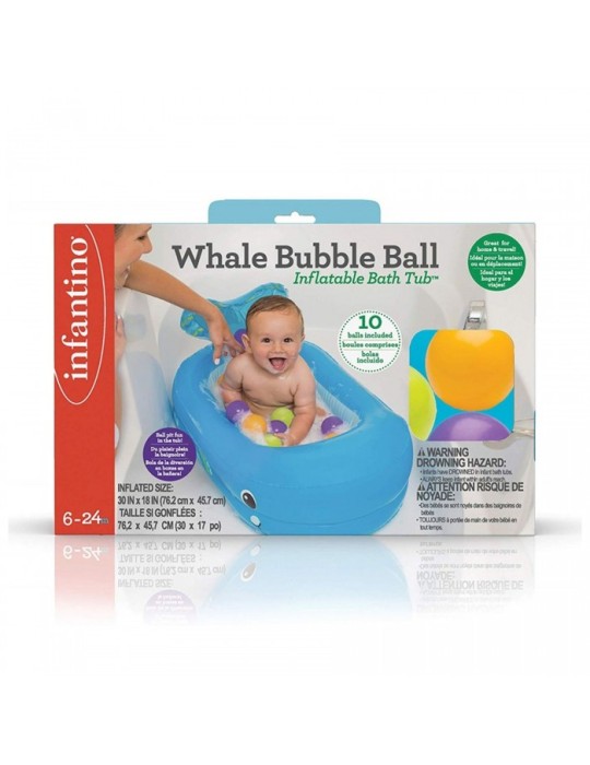 Bañera Hinchable Ballena + 10 bolas