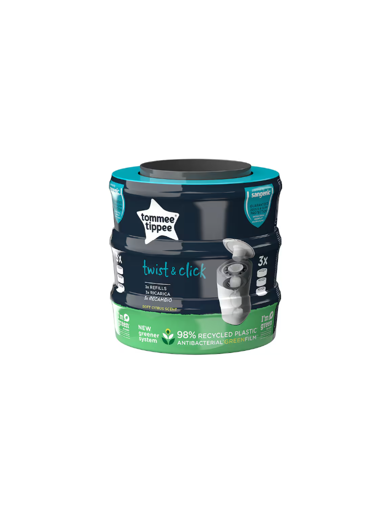 Pack Económico de 6 Recambios Twist&Click + Contenedor Blanco | Carapillo Bebé