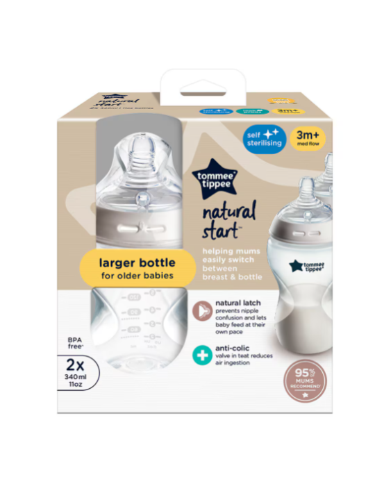 Biberones Natural Start 340ml, Pack 2ud | Carapillo Bebé