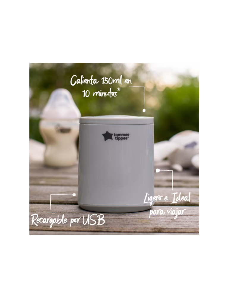 Calientabiberones eléctrico portátil LetsGo recargable USB | Carapillo Bebé