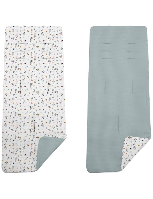 Colchoneta Reversible Mariquitas Menta