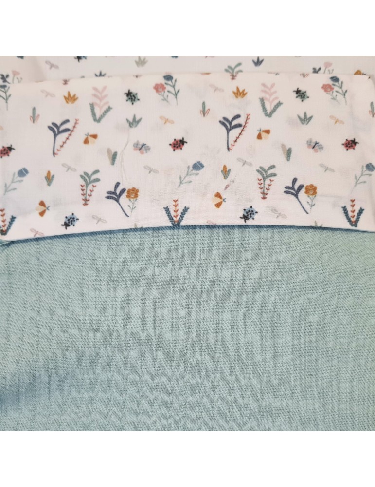 Colchoneta Reversible Mariquitas Menta