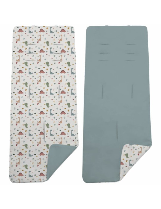 Colchoneta Reversible Dinos Azul