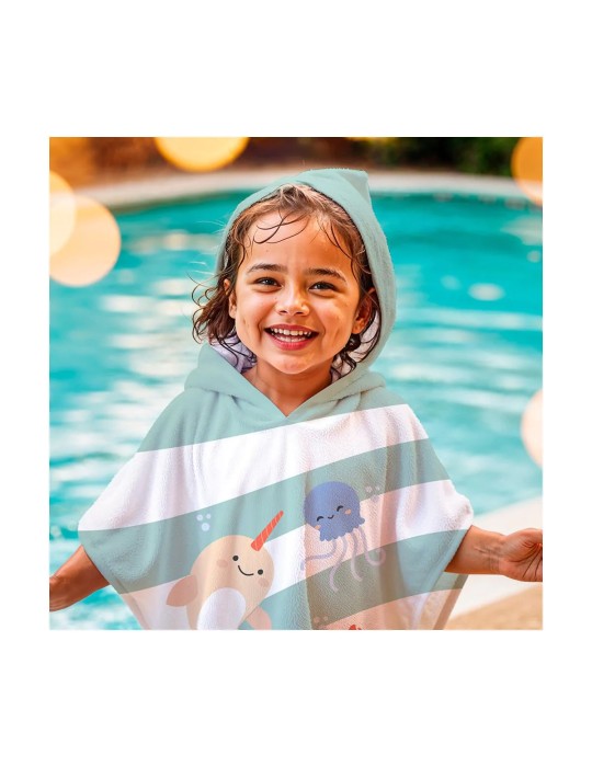 Poncho Toalla de Algodón para Niños