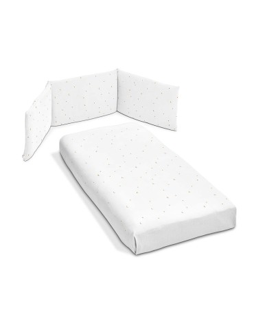 Funda Nórdica + Protector Sena Blanco/Arena para Cuna Cotinfant