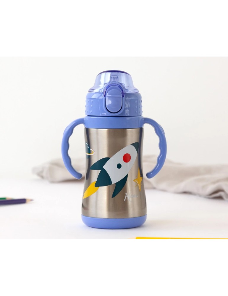 Botella Cohete Azul 280ml Acero Inoxidable Botella Cohete Azul 280ml Acero Inoxidable