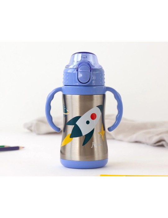 Botella Cohete Azul 280ml Acero Inoxidable Botella Cohete Azul 280ml Acero Inoxidable
