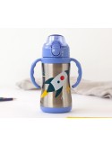Botella Cohete Azul 280ml Acero Inoxidable