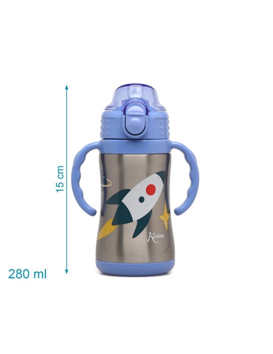 Botella Cohete Azul 280ml Acero Inoxidable