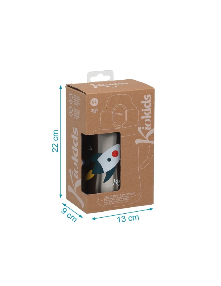 Botella Cohete Azul 280ml Acero Inoxidable