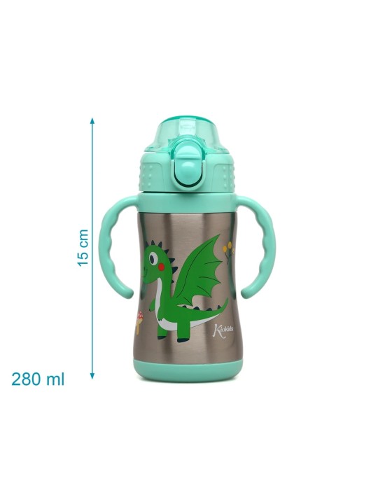 Botella Dragón Verde 280ml Acero Inoxidable