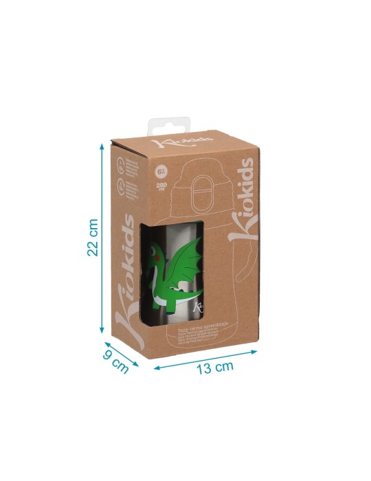 Botella Dragón Verde 280ml Acero Inoxidable