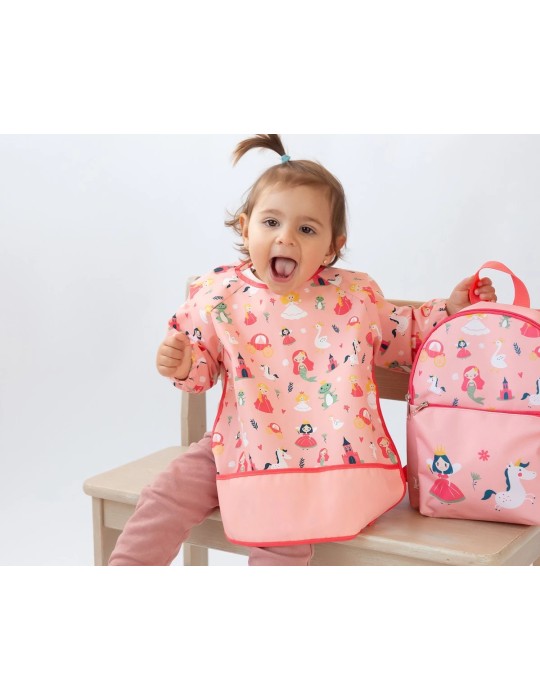 Babero Impermeable con Mangas Rosa