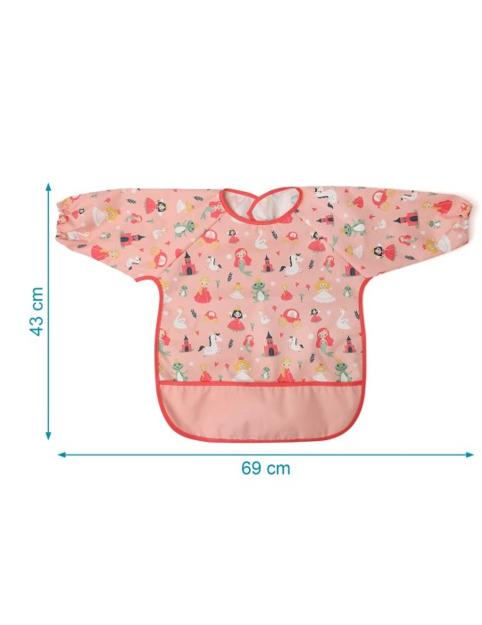 Babero Impermeable con Mangas Rosa