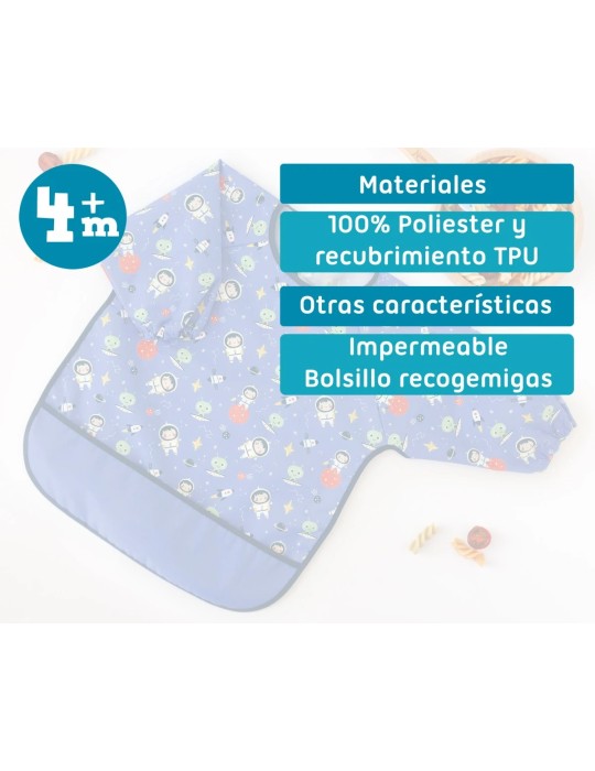Babero Impermeable con Mangas Azul