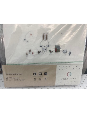 Tríptico de Sábanas Algodón Pequeño Bosque MiraLuna by Coimasa