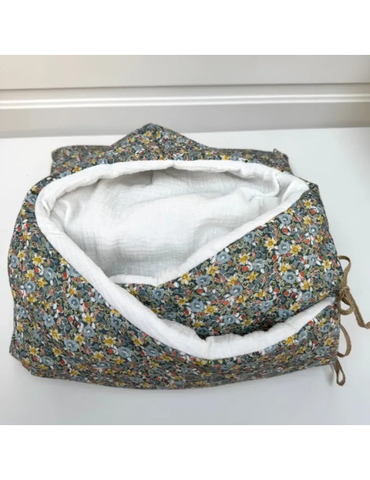 Saco Capazo con Capucha Interior Bambula Blanca
