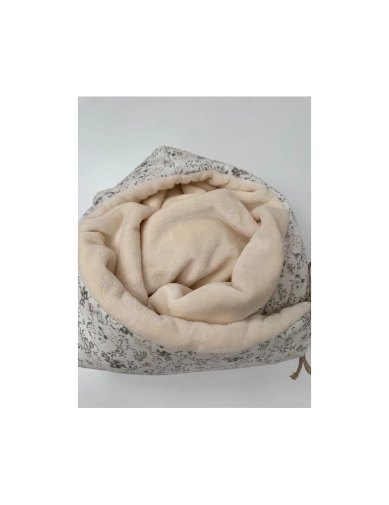 Saco Capazo con Capucha Pelo Crema Arthemisa