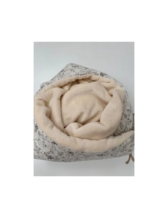 Saco Capazo con Capucha Pelo Crema Arthemisa