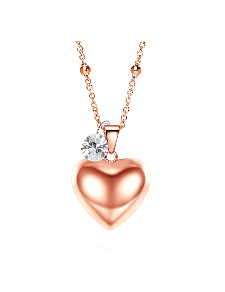 Llamador de Ángeles con Forma de Corazón en Oro Rosa