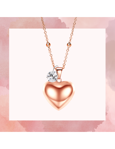Llamador de Ángeles con Forma de Corazón en Oro Rosa 2