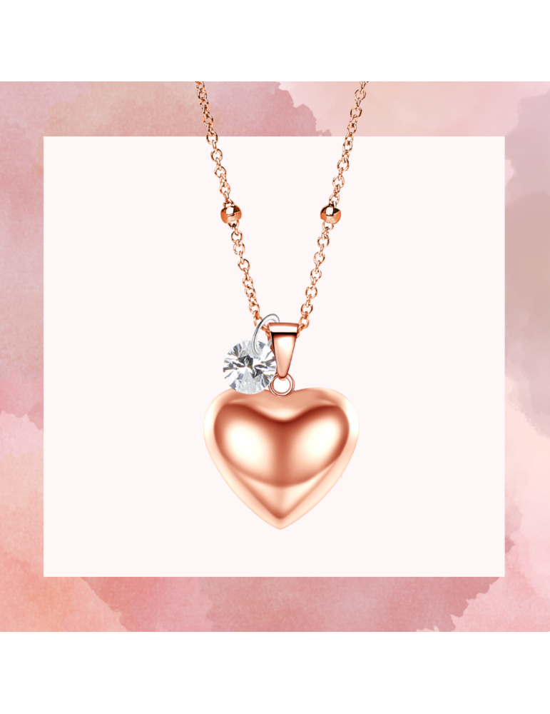 Llamador de Ángeles con Forma de Corazón en Oro Rosa