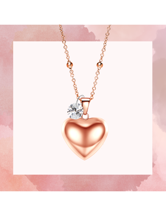 Llamador de Ángeles con Forma de Corazón en Oro Rosa