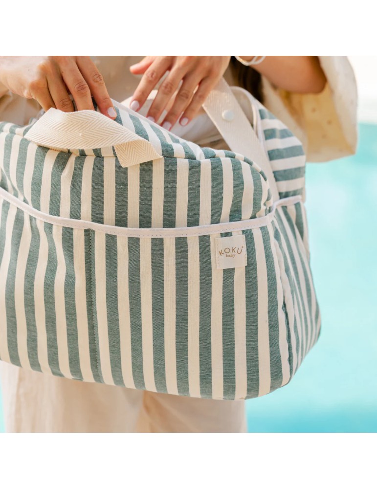 Bolso Maternidad Stripe Green Khaki 30x47