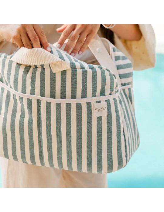 Bolso Maternidad Stripe Green Khaki 30x47