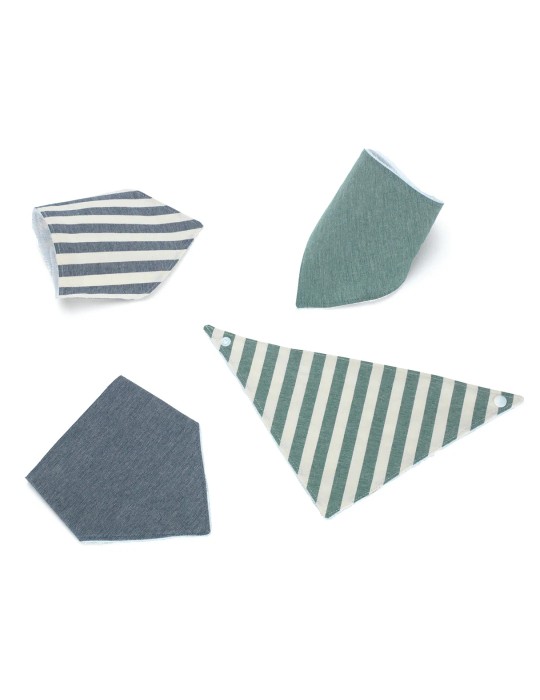 Pack de 4 Bandanas Navy Blue y Green Khaki 20x40