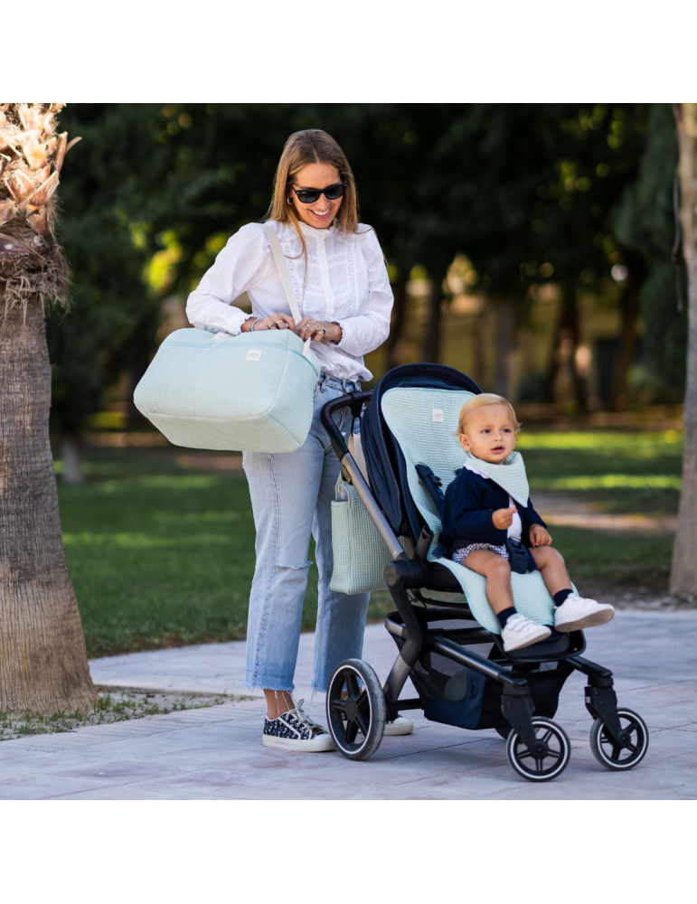 Bolso Maternidad Waffle Mint 30x47