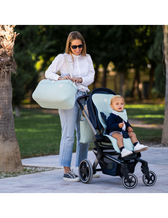 Bolso Maternidad Waffle Mint 30x47