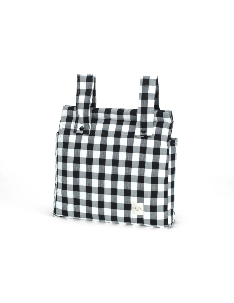 Bolso Panera Vichy Negro 30x34