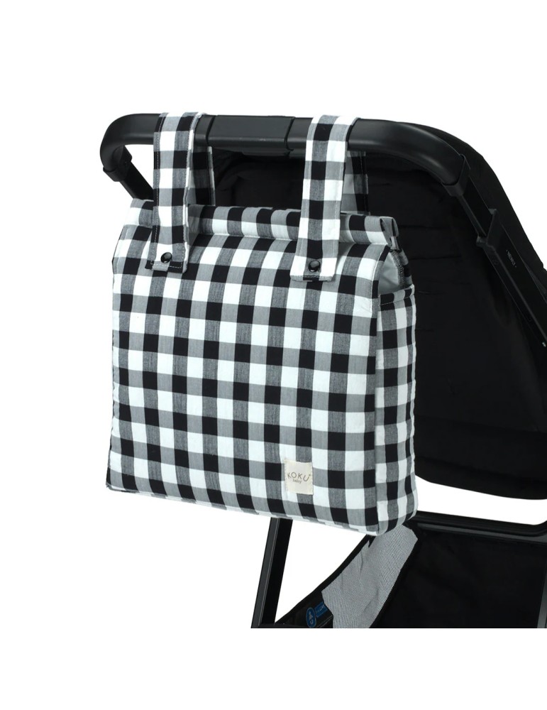 Bolso Panera Vichy Negro 30x34