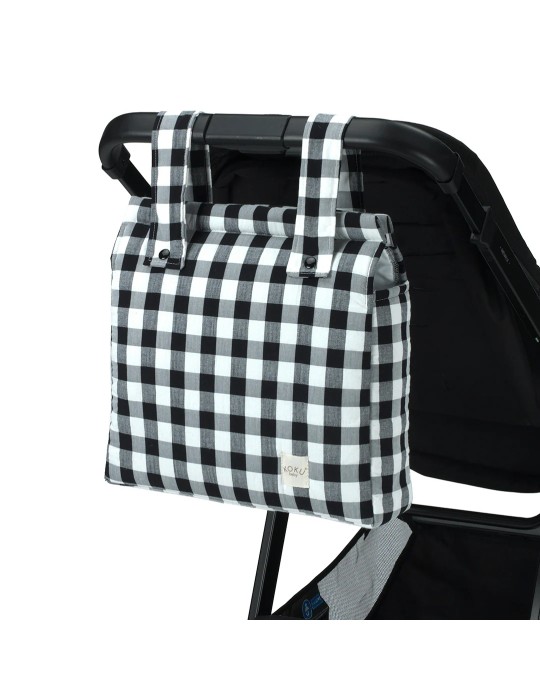 Bolso Panera Vichy Negro 30x34