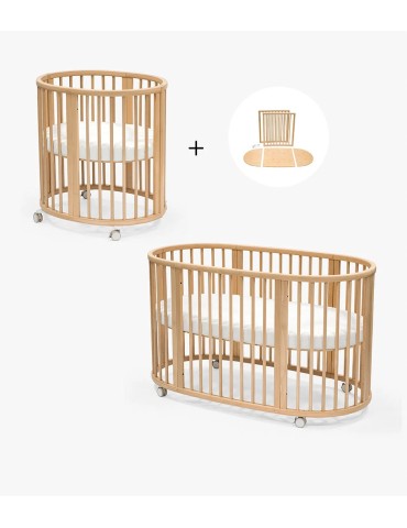 Pack Completo Sleepi Minicuna + Extensión de Cuna + Colchones + Sábanas Bajeras