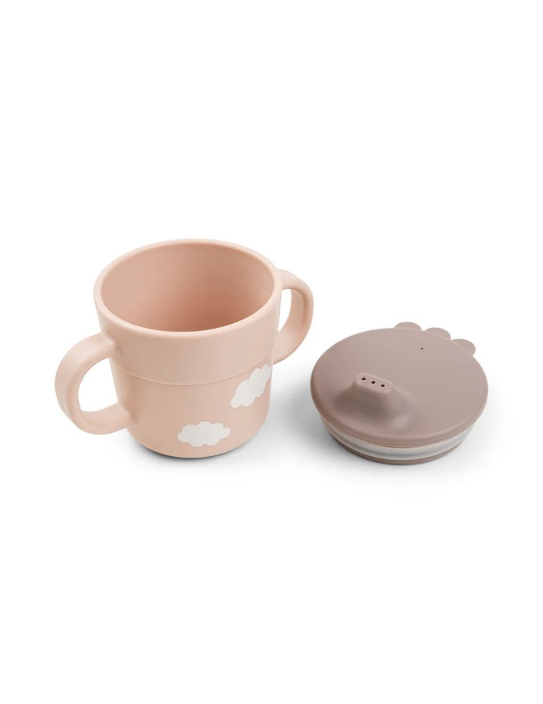 Vajilla First Meal con Ventosa Happy Clouds Rosa