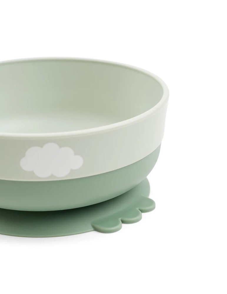 Vajilla First Meal con Ventosa Happy Clouds Verde
