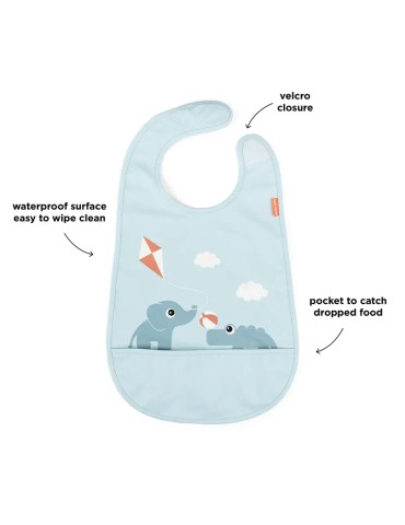 Babero Velcro Playground Azul 2