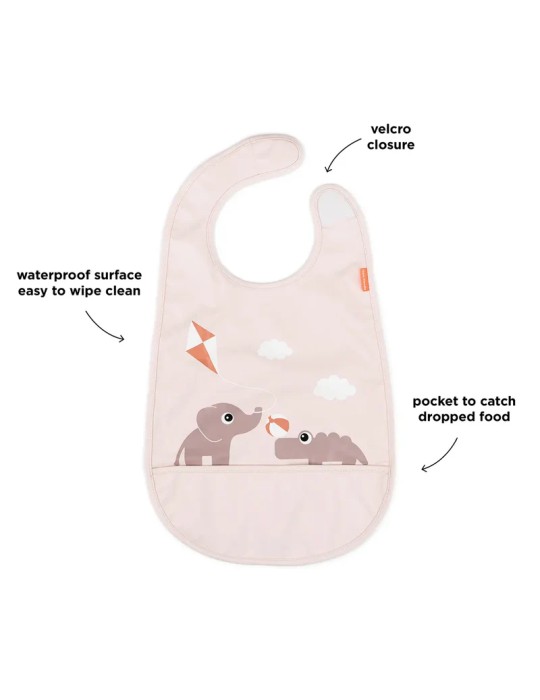 Babero Velcro Playground Rosa